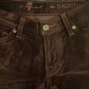7 for all Mankind, the skinny velvet jeans, dark purple, size 24